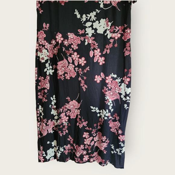 J.jill Dress Womens Sz S Wearever Collection Floral Pullover Side Slit Midi - Picture 4 of 5